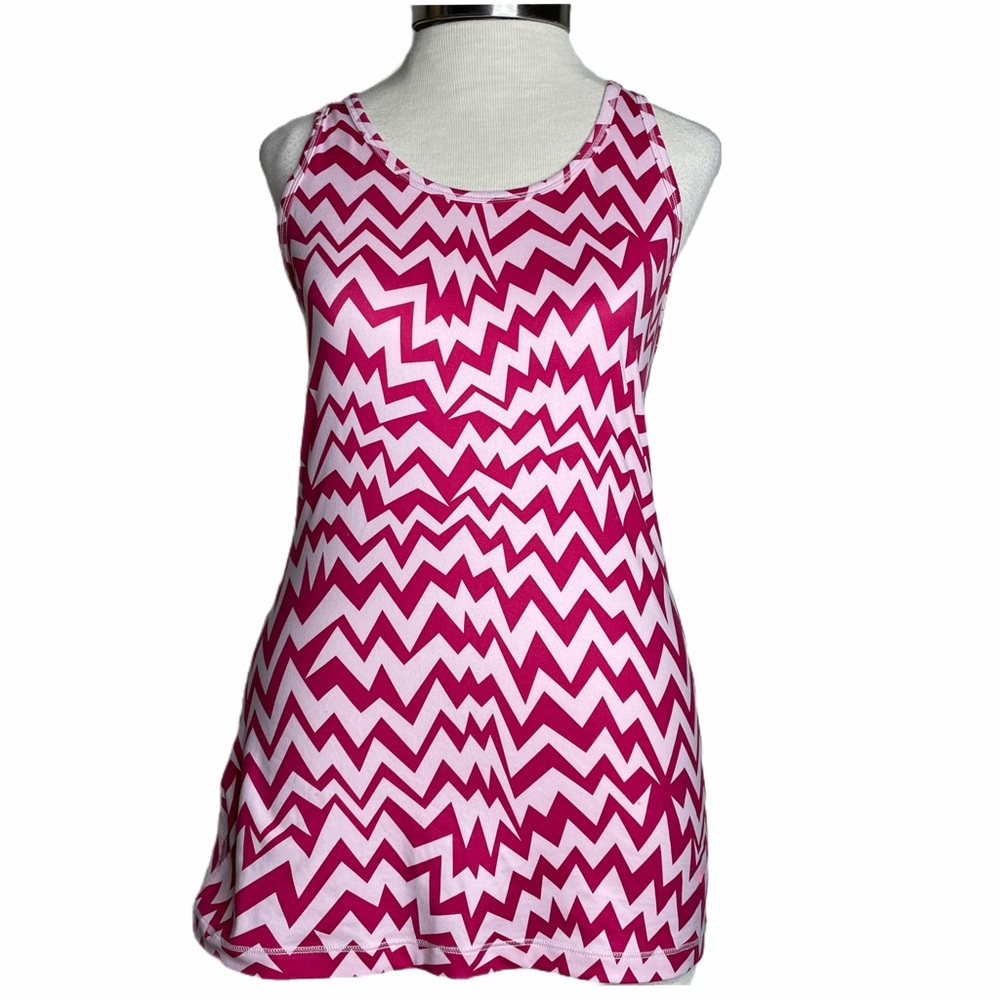 SALE 3/$15 Nike Women Dri Fit Geometric Zig-Zag Stripe Racerback Tank  Sz Med